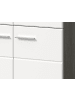 Inn.Furn Sideboard weiß Hochglanz, grau 120 cm, Kommode viel Stauraum