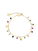 Luxenter Armband aus 925er Sterlingsilber mit mehrfarbigem Kristall, 18K Gelbgold-Finish
