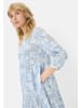 Camel Active Mittellanges Sommerkleid mit Allover-Print in Hellblau AOP