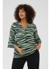 KAFFE curve Kurzarm-Bluse KCleane Regular fit in Green/Black Animal