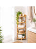 relaxdays Bambus-Eckregal "5 Ablagen" in Natur - (B)23 x (H)116 x (T)23 cm