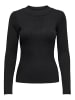 JACQUELINE de YONG Strickpullover Eleganter Langarm Rundhals Pullover in Schwarz