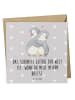 Mr. & Mrs. Panda Grußkarte Pinguine Kuscheln mit Spruch in Grau Pastell