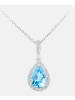 Diamant L'éternel Halskette mit Anhänger aus 375 Weißgold mit Diamant mit Topas