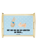 Mr. & Mrs. Panda Dekotablett Holz Hasen Muschel mit Spruch in Blau Pastell
