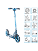 SIX DEGREES Aluminium Scooter 205 mm in blau
