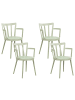 Beliani 4er-Set Esszimmerstuhl MORILL in Grün