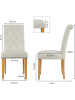 COSTWAY 2er Set Esszimmerstühle in Beige