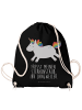 Mr. & Mrs. Panda Sportbeutel Einhorn Happy mit Spruch in Schwarz