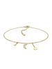 Elli Fußschmuck 925 Sterling Silber Astro, Halbmond, Sterne, Stern in Gold