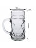 LUXENTU Maßkrug mit Gravur Legende seit 70 Jahren 1,0 Liter in transparent