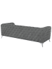 Beliani 3-Sitzer Sofa SOTRA in Grau/Silber - (W) 224 x (H) 70 x (L) 85 cm