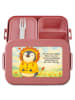 Mr. & Mrs. Panda MEPAL Bentobox Löwe Astrologie Design mit Spruch in Rot Pastell