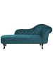 Beliani Chaiselongue NIMES in Blau/Braun - (W) 169 x (H) 79 x (L) 65 cm