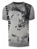 Rusty Neal T-Shirt Verwaschen American Eagle Print in Anthrazit
