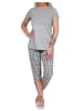 NORMANN Capri Pyjama Schlafanzug Sternen - 74765 in grau