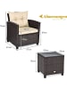 COSTWAY 3-tlg. Polyrattan Lounge Set in Braun