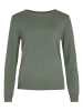 Vila Dünner Rundhals Strickpullover VIRIL in Dunkelgrün