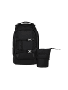 Satch Schulrucksack-Set PACK "Nordic Black" 2-teilig in Schwarz