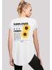 F4NT4STIC Long Cut T-Shirt Sonnenblume in weiß