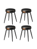 VASAGLE 4er-Set: Sitzhocker in Schwarz - (B)48 x (H)48.2 x (T)48 cm