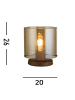 Licht-Erlebnisse Tischlampe (B)20 x (L)20 x (H)25.5 cm in Mokka Bernstein