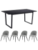 ebuy24 Essgruppe Tilst (5-teilig) Grau 160 x 90 cm