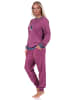 NORMANN Pyjama Bündchen Streifen Sternen - 69537 in beere