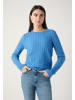 More & More weicher Zopfpullover in winterblue