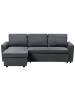 Beliani Ecksofa NESNA in Schwarz/Braun - (W) 228 x (H) 84 x (L) 145 cm