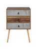 Beliani Kommode BATLEY in Braun/Grau - (W) 60 x (H) 82 x (L) 39 cm