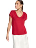 Zero  Kurzarm-Shirt mit V-Ausschnitt in Candy Red