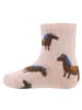 ewers 2er-Set Socken 2er Pack GOTS Pferde/Uni in rosenwasser-beige mel.