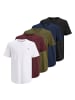 Jack & Jones T-Shirt 5er Pack in Blau/Grün/Rot/Weiß