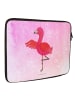 Mr. & Mrs. Panda Laptop Hülle Flamingo Yoga ohne Spruch in Aquarell Pink