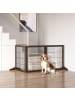 Pawhut Hunde Absperrgitter Braun 185L x 36B x71H cm
