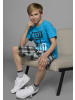 Kidsworld Shorts in anthrazit-türkis-kariert