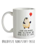 Mr. & Mrs. Panda Kaffeetasse Pinguin Luftballon mit Spruch in Weiß