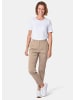 GOLDNER Kurzgröße:  Sportive Hose Anna aus Satin in beige