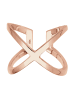 Elli Ring 925 Sterling Silber Geo, Kreuz in Rosegold