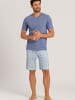 Hanro Schlafshorts Night & Day in blue tile print