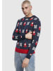 Urban Classics Crew Neck Jumper in nicolaus and snowflake aop