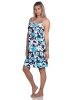 NORMANN Spaghetti Träger Nachthemd floralem print - 79650 in hellblau