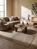 KADIMA DESIGN Läufer Floral flachgewebt pflegeleicht Wohnzimmer Flur Esszimmer in Natur