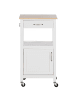 Beliani Servierwagen SIENA in Weiß/Braun - (W) 48 x (H) 89 x (L) 39 cm