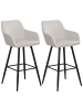 Beliani 2-tlg Barhocker CASMALIA in Beige/Schwarz