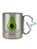Mr. & Mrs. Panda Becher Avocado Glücklich mit Spruch in Silber