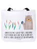 Mr. & Mrs. Panda Tote Bag Otter Stein mit Spruch in Weiß