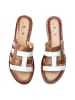DreiMaster Damen Ledersandalen in Kamel Mehrfarbig