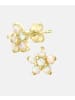 Vanlere Ohrstecker aus 375 Gelbgold mit Opal Blumen-Design